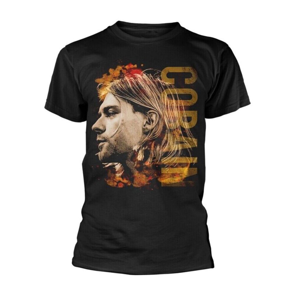 Kurt Cobain Unisex Adult Side Photo Cotton T-Shirt / Black